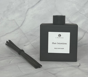 PURE INTENTIONS REED DIFFUSER MATTE BLACK SQUARE BOTTLE